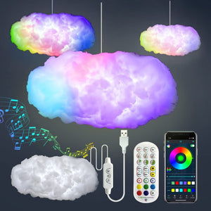 USB Cloud Light APP Control Music Synchronization 3D RGBIC Ambient Light Lightning Simulation Clouds Bedroom Room Light - DOLCEGAP